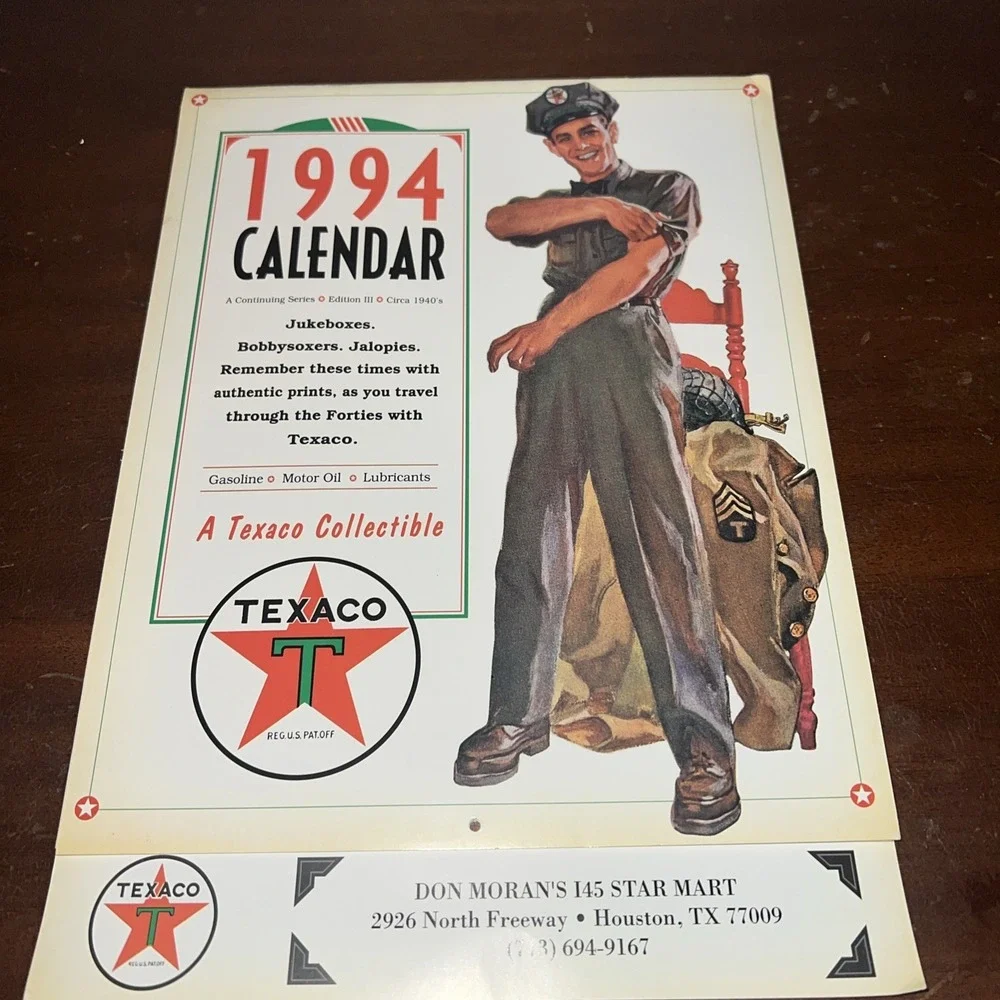 Nine Texaco Calendars From 1992 To 2000, Great Condition & Graphics UNUSED‎